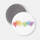 水彩レインボーハート マグネット (正面/裏面)