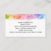 水彩レインボーバラ金ゴールドグリッター ガーリー 名刺 (裏面)