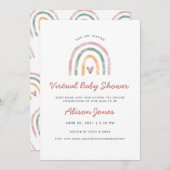 水彩レインボーバーチャルベビーシャワー 案内状 (正面/裏面)