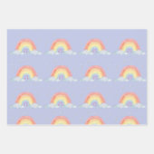 水彩レインボーパステルカラーバースデーパーティー ラッピングペーパーシート (正面)