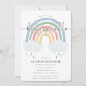 水彩レインボーパステルベビー散布機 招待状 (正面)
