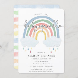 水彩レインボーパステルベビー散布機 招待状