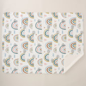 水彩レインボーパターンシェルパブランケット シェルパブランケット (正面(横))