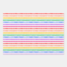 水彩レインボーパターン誕生日 ラッピングペーパーシート