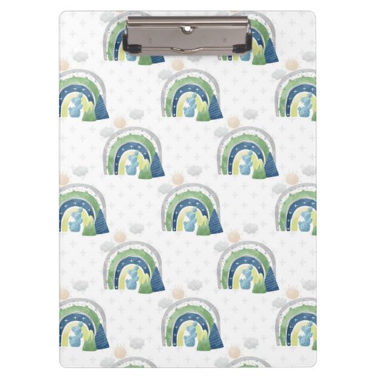 水彩レインボーパターン クリップボード (正面)