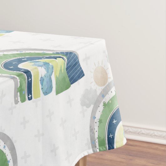 水彩レインボーパターン テーブルクロス (インサイチュ)