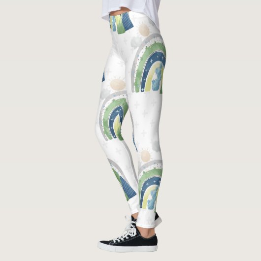 水彩レインボーパターン レギンス (左)