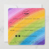 水彩レインボーブラッシュストローク美しいサロントレンディー (裏面)