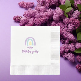 水彩レインボーブルー薄紫イエロー誕生日