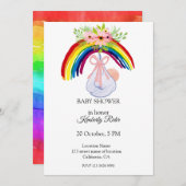 水彩レインボーベイビーシャワー招待状 招待状 (正面/裏面)