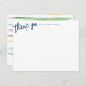 水彩レインボーベビーシャワーサンキューカード サンキューカード (正面/裏面)