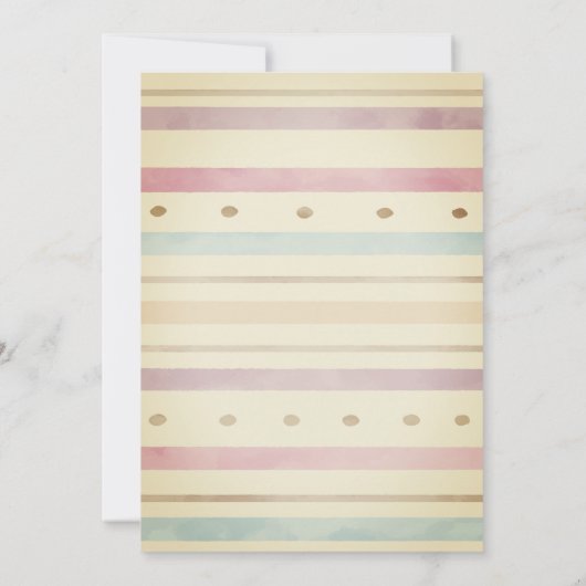 水彩レインボーホフラワーズストライプの誕生日 招待状 (裏面)