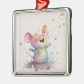 水彩レインボーマウスクリスマスオーナメント メタルオーナメント (左)