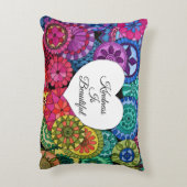 水彩レインボーマンダラハート アクセントクッション (裏面(縦))