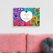 水彩レインボーマンダラハート キャンバスプリント (インサイチュ (リビング))