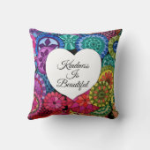 水彩レインボーマンダラハート クッション (裏面)