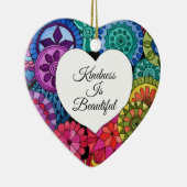 水彩レインボーマンダラハート セラミックオーナメント (右)