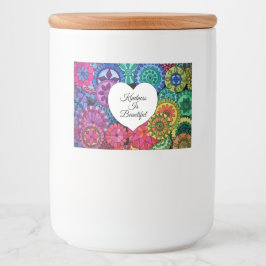 水彩レインボーマンダラハート フードラベル