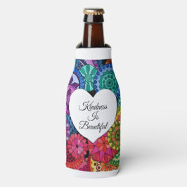 水彩レインボーマンダラハート ボトルクーラー