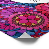 水彩レインボーマンダラハート ポスター (角)