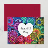 水彩レインボーマンダラハート ポストカード (正面/裏面)