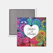 水彩レインボーマンダラハート マグネット (正面/裏面)