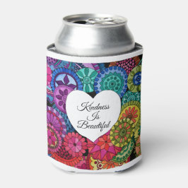 水彩レインボーマンダラハート 缶クーラー