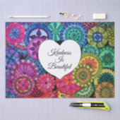 水彩レインボーマンダラハート 薄葉紙 (クラフト)