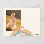 水彩レインボーユニコーンバースデーパーティー ポストカード (裏面)