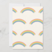 水彩レインボーユニコーンピンク誕生日パーティー 招待状 (裏面)