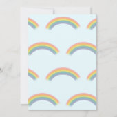 水彩レインボーユニコーンブルーバースデーパーティー 招待状 (裏面)