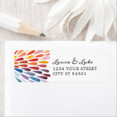 水彩レインボー住所 シール (インサイチュ)