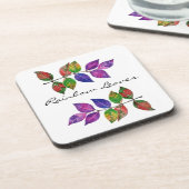 水彩レインボー葉 コースター (左側)