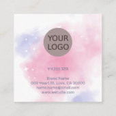 水彩レインボー銀河系スターズイヤリングディスプレイ スクエア名刺 (裏面)