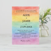 水彩レインボーLGBTゲイ結婚式招待状 招待状 (スタンド正面)