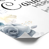 水彩レシピカード ブライダルシャワーゲームサイン ポスター (角)