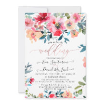 水彩レッドオンブレーガーデンローズの結婚式