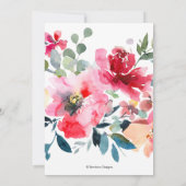 水彩レッドオンブレーガーデンローズの結婚式 招待状 (裏面)