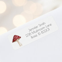 水彩レッドキノコ秋差出人住所