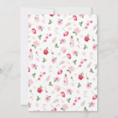 水彩レッドピンクフローラブライダルシャワー 招待状 (裏面)