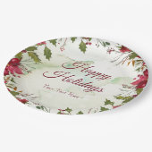 水彩レッドポインセチア ペーパープレート (アングル)