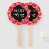 水彩レッドローゼダービーデイ ハンドファン (正面&裏面)