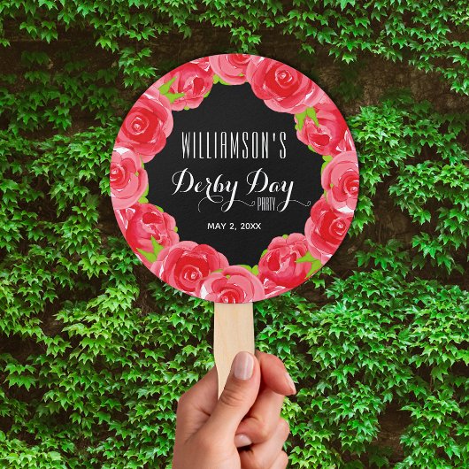 水彩レッドローゼダービーデイ ハンドファン