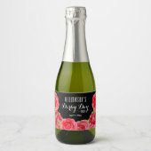 水彩レッドローゼダービーパーティーミニ スパークリングワインラベル (正面)