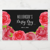 水彩レッドローゼダービーパーティーミニ リキュールボトルラベル (シングルラベル)