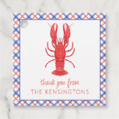 水彩レッド&ブループレイドロブスター フェイバータグ (正面)