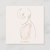 水彩レディーハンドメイドジュエリーイヤリングディスプレイ スクエア名刺 (正面)