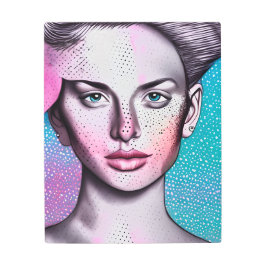 水彩レトロお洒落水玉模様グラデーション メタルプリント