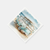 水彩レトロカンパーバンサーフボード スタンダードカクテルナプキン (角)