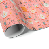 水彩レトロキッチンコーヒーポット茶ポット ラッピングペーパー (ロールコーナー)